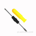 Żółty śrubokręt z antypoślizgową plastikową rączką